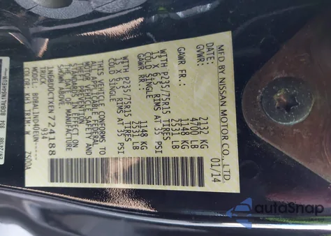 2014 Nissan Frontier S/Sv-I4 from USA, damaged, VIN 1N6BD0CTXEN724188